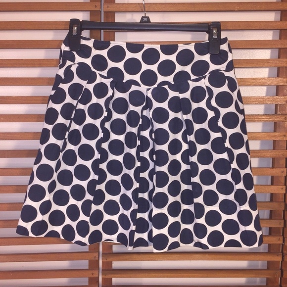 Banana Republic Dresses & Skirts - Banana Republic Skirt 4 Silk Blend Polka Dot Blue
